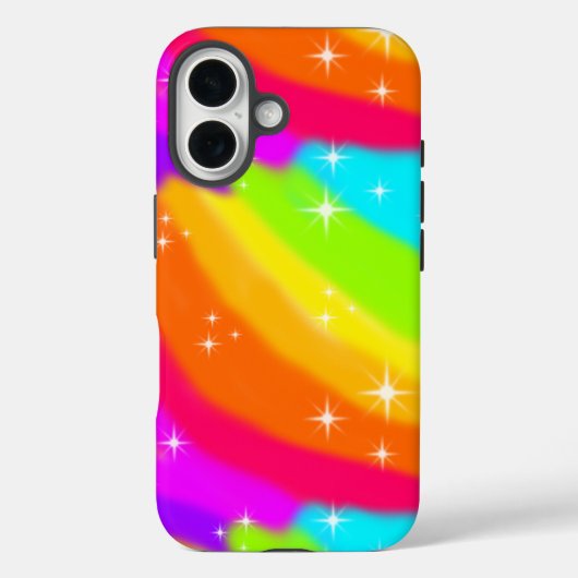 Super Bright Neon Rainbow Shiny Glitzern Case-Mate iPhone Hülle (Rückseite)