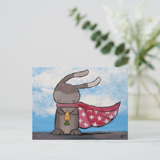 Super Bunny Postkarte (Stehend Vorderseite)