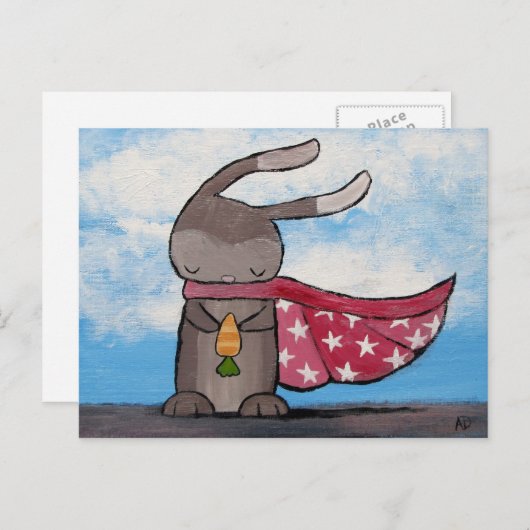 Super Bunny Postkarte (Vorne/Hinten)