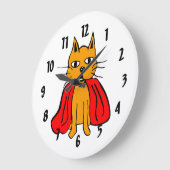 Super Cat Große Wanduhr (Winkel)