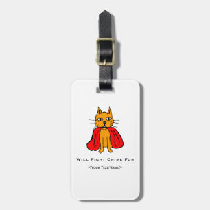 Super Cat Kämpfe Verbrechen für<Your Text/Name> Gepäckanhänger