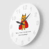 Super Cat Kämpfe Verbrechen für<Your Text/Name> Große Wanduhr (Winkel)