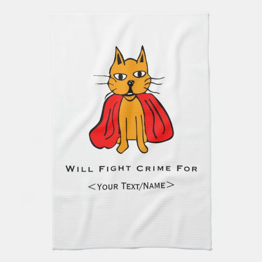 Super Cat Kämpfe Verbrechen für<Your Text/Name> Handtuch (Vertikal)