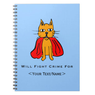 Super Cat Kämpfe Verbrechen für<Your Text/Name> Notizblock