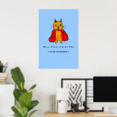 Super Cat Kämpfe Verbrechen für<Your Text/Name> Poster (Heimbüro)