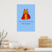 Super Cat Kämpfe Verbrechen für<Your Text/Name> Poster (Küche)