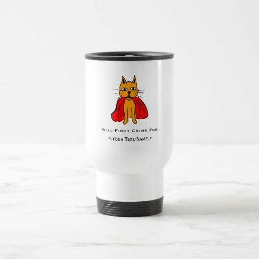 Super Cat Kämpfe Verbrechen für<Your Text/Name> Reisebecher (Mittel)