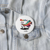 Super Cat Meeeow - Rainbow Cape Pride Cat Button (Beispiel)