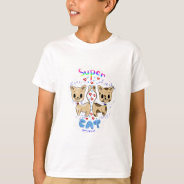 Super Cat Niedlich Kawaii Cat Paar T-Shirt