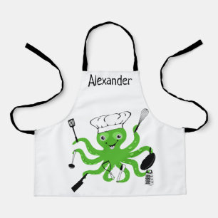 Super Chef Grüner Oktopus Personalisieren Schürze