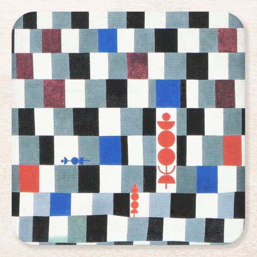 Super Chess, Paul Klee Rechteckiger Pappuntersetzer (Vorderseite)