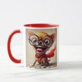 Super Chihuahua, der Heldenhund. Tasse (Links)