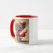 Super Chihuahua, der Heldenhund. Tasse (Vorderseite Links)