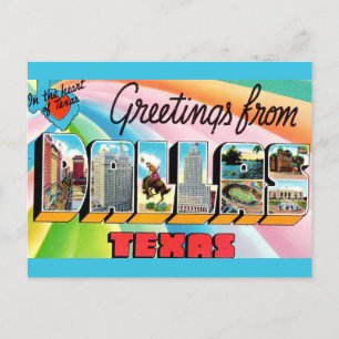 Super Colorful Dallas Texas Postkarte