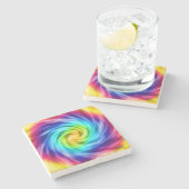 Super Colorful Whirlpool Steinuntersetzer (Seitenansicht)