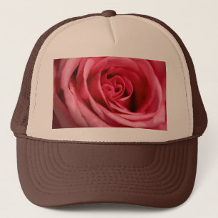 Super Cool Big Pink Rose Custom Printing Tan Brown Truckerkappe
