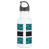 Super Cool Blue Abstrakt mit Name Edelstahlflasche (Rückseite)