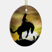 Super Cool Bucking Horse Cowboy Keramik Ornament (Rechts)