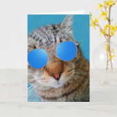 Super Cool Cat Birthday Karte (Gelbe Blume)