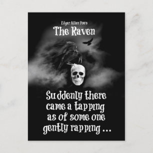 Super Cool Edgar Allan Poe's The Raven Halloween Postkarte