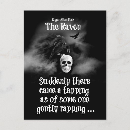 Super Cool Edgar Allan Poe's The Raven Halloween Postkarte (Vorderseite)