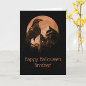 Super Cool Happy Halloween Brother mit Raven Cats Karte (Gelbe Blume)