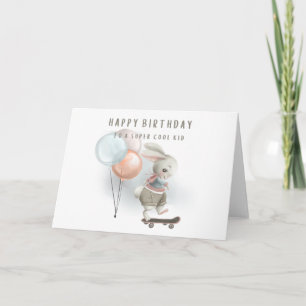 Super Cool Kid Bunny Birthday Card Karte