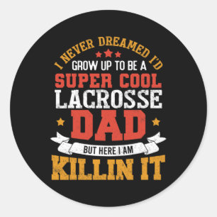 Super Cool Lacrosse Vater Funny Lacrosse Father Gi Runder Aufkleber