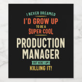 Super Cool Production Manager Weinetikett (Einzelnes Label)
