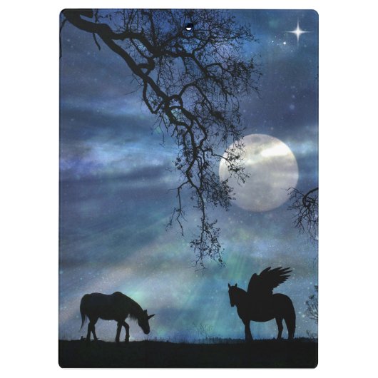 Super Cool Unicorn und Pegasus Clipboard Klemmbrett (Rückseite)
