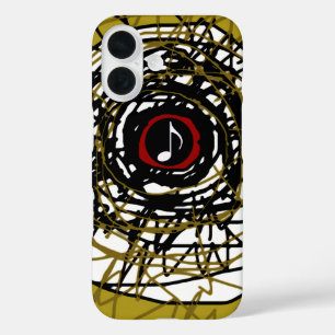 super-coole Abstraktion mit musikalischer Note iPhone 16 Hülle