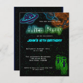 Super Coole Alien Birthday Party Einladung (Vorne/Hinten)