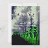 Super Coole Alien & UFO Party Einladung (Vorderseite)