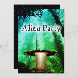 Super Coole Alien & UFO Party Einladung