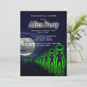Super Coole Alien & UFO Party Einladung (Stehend Vorderseite)
