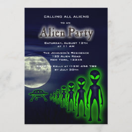 Super Coole Alien & UFO Party Einladung