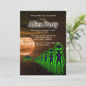 Super Coole Alien & UFO Party Einladung (Stehend Vorderseite)