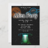 Super Coole Alien & UFO Party Einladung (Vorderseite)