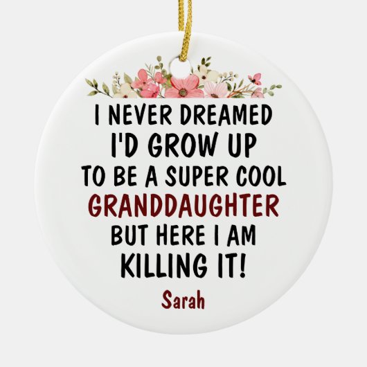 Super Coole Enkelin tötet es lustiges Geschenk Keramik Ornament (Vorne)