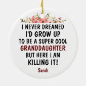 Super Coole Enkelin tötet es lustiges Geschenk Keramik Ornament (Hinten)