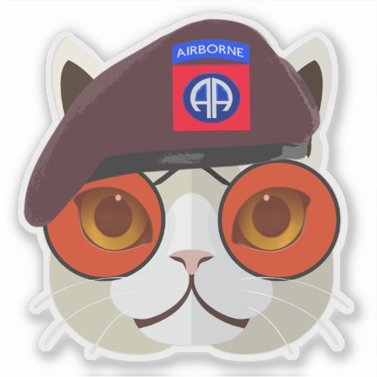 "Super Coole Fallschirmkatze" Aufkleber (Vorderseite)