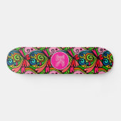 Super Coole Girly Graffiti mit Monogramm Skateboard (Horizontal)