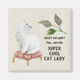 Super Coole Katze Lady Angesagt Typografie Persisc Magnet