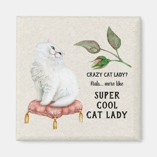 Super Coole Katze Lady Angesagt Typografie Persisc Magnet (Vorne)