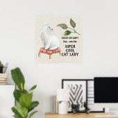 Super Coole Katze Lady Angesagt Typografie Persisc Poster (Heimbüro)
