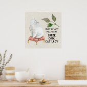 Super Coole Katze Lady Angesagt Typografie Persisc Poster (Küche)