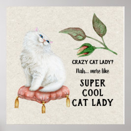 Super Coole Katze Lady Angesagt Typografie Persisc Poster