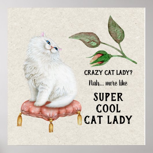 Super Coole Katze Lady Angesagt Typografie Persisc Poster (Vorne)