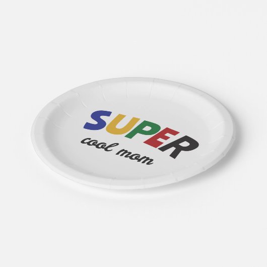 Super coole Mutter Pappteller (Schrägansicht)