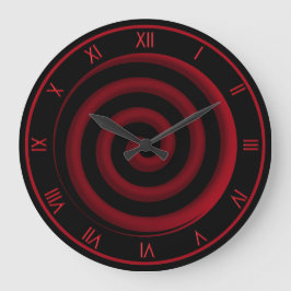 Super Coole Schwarz-Rot-Spiralwand-Uhr Große Wanduhr